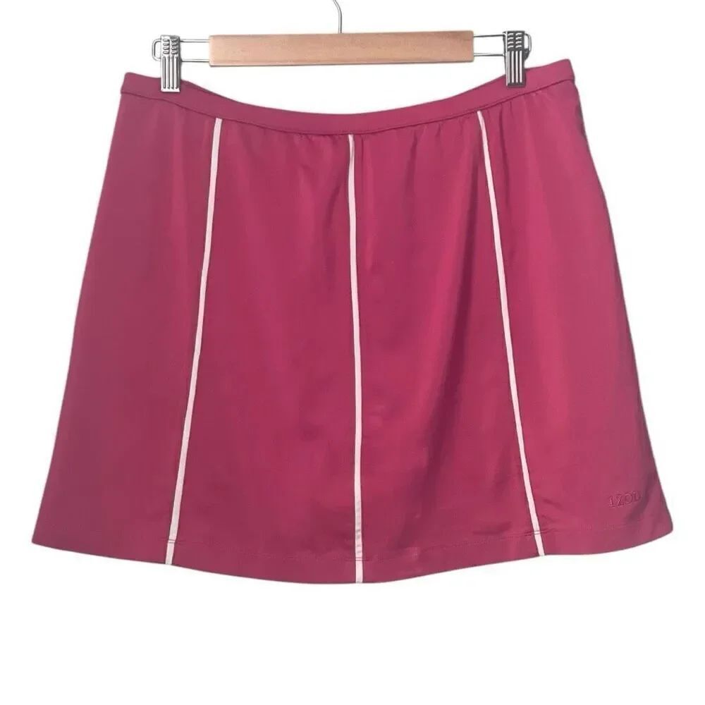 Izod Cool FX Skort Skirt Size Large Pink Pull On Stretch Golf Pickleball Active